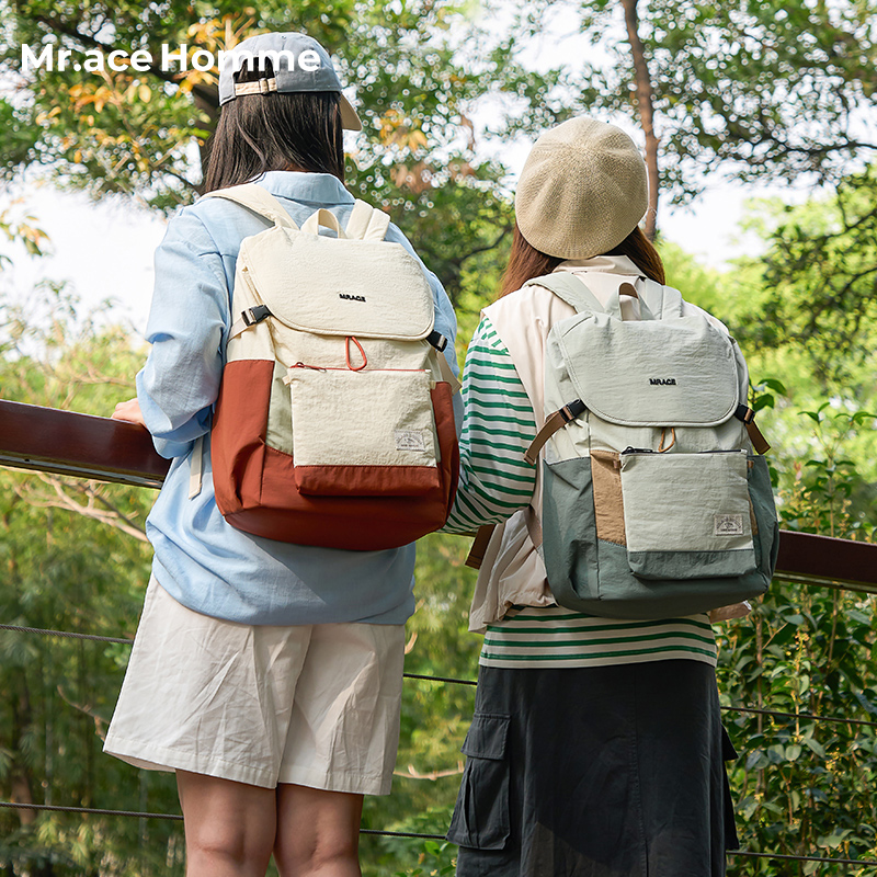 mrace创意可拆卸背包旅游轻便户外运动双肩包女大学生高颜值书包