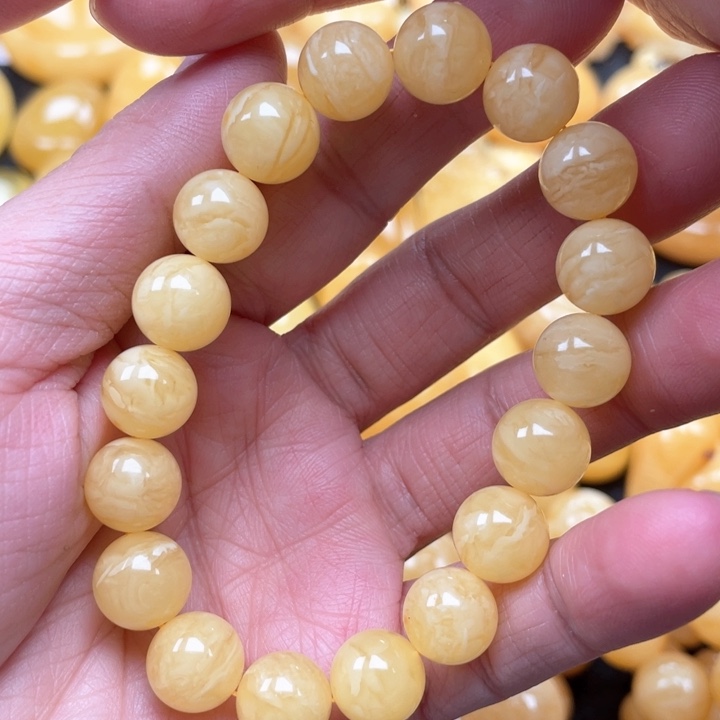 蜜蜡裸石未镶嵌蜜蜡手串