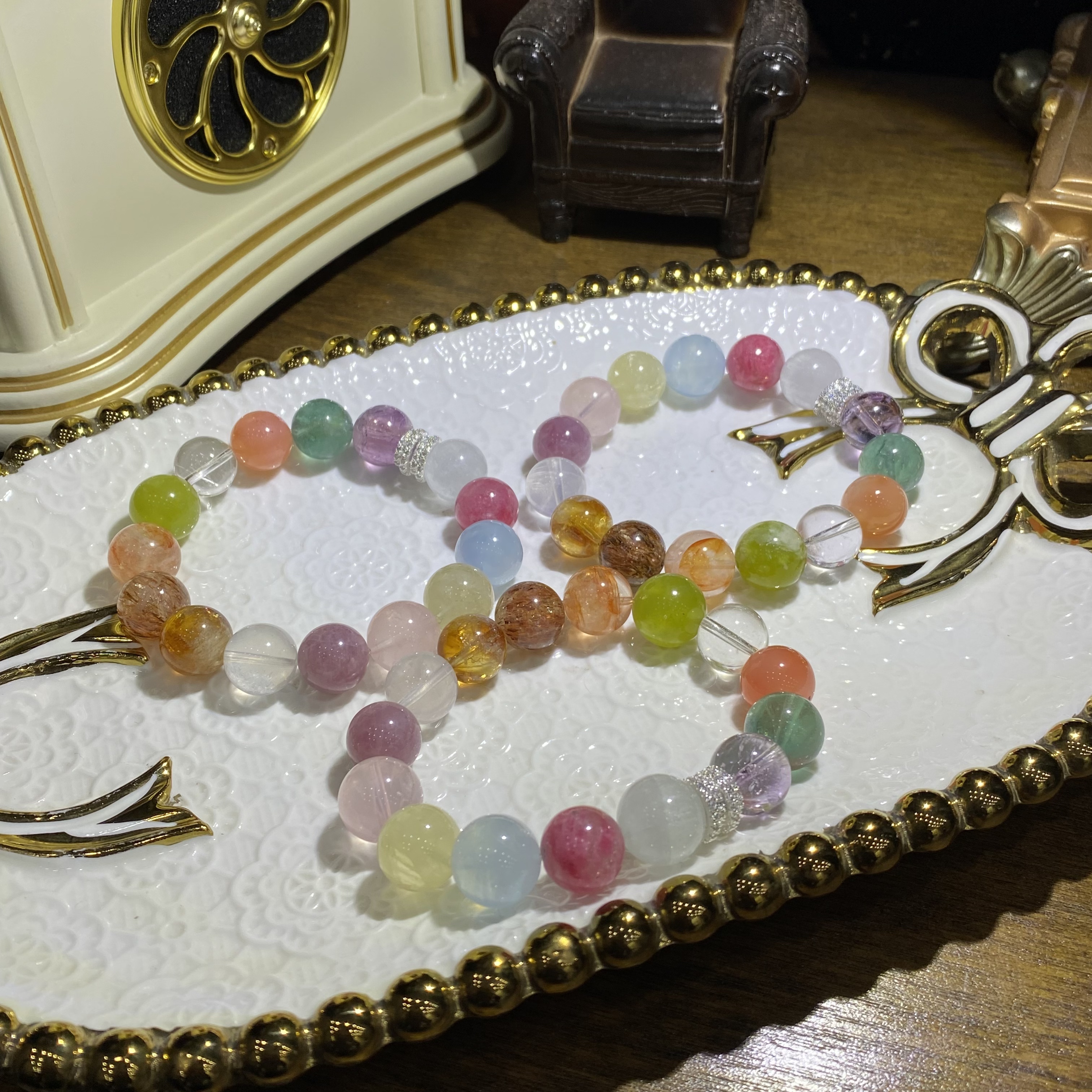 V619-高品质天然水晶多宝手串设计款单圈--多样性发其一