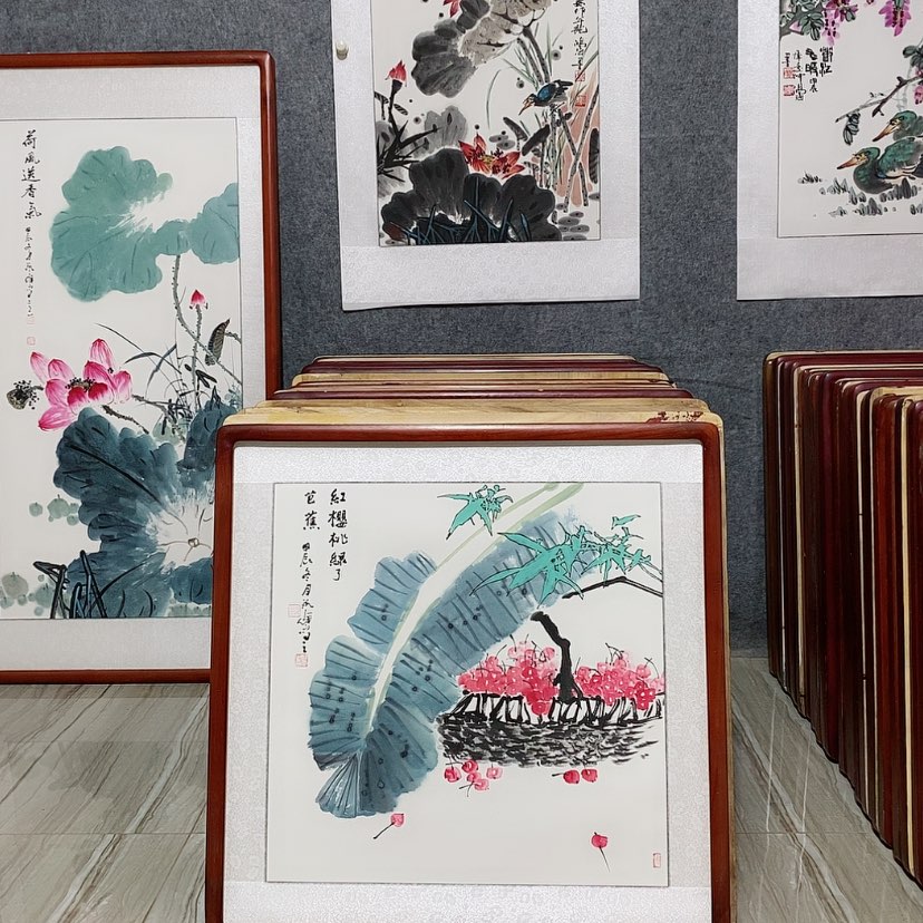 【闪购商品】国画书画作品带框65×65厘米