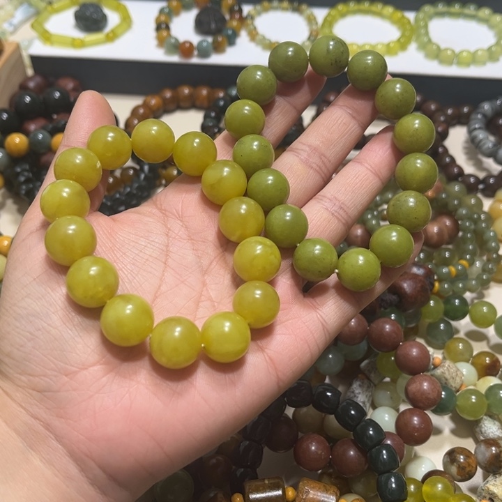 蛇纹石玉未镶嵌手链卡16