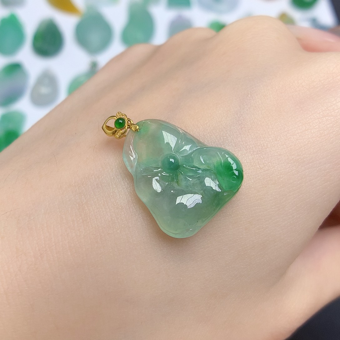 翡翠颈饰18K金镶嵌888888888888