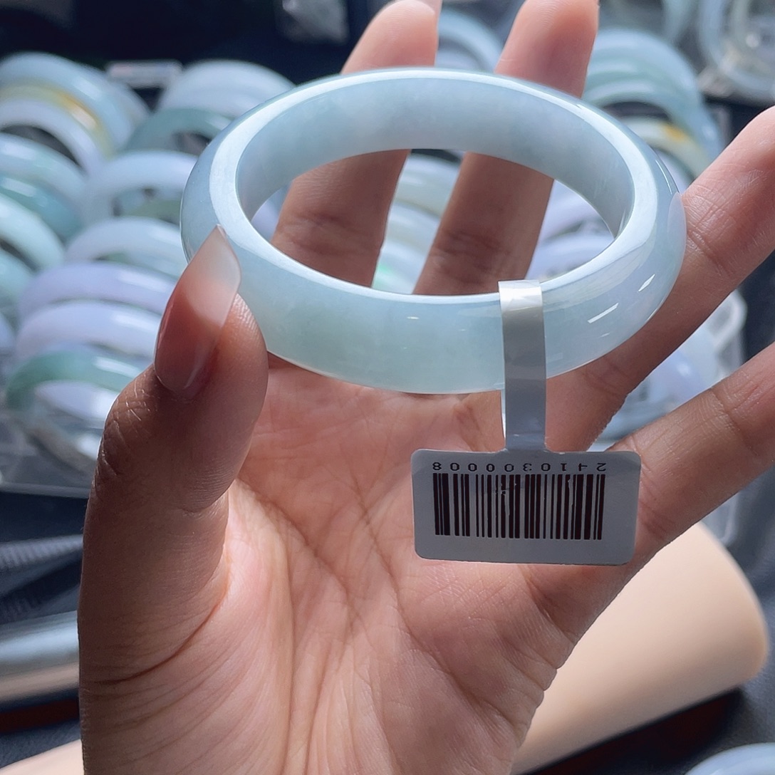 翡翠未镶嵌手镯55正圈22