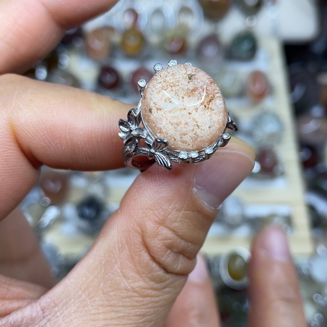 【闪购商品】银S925镶嵌珠宝半成品水晶戒指