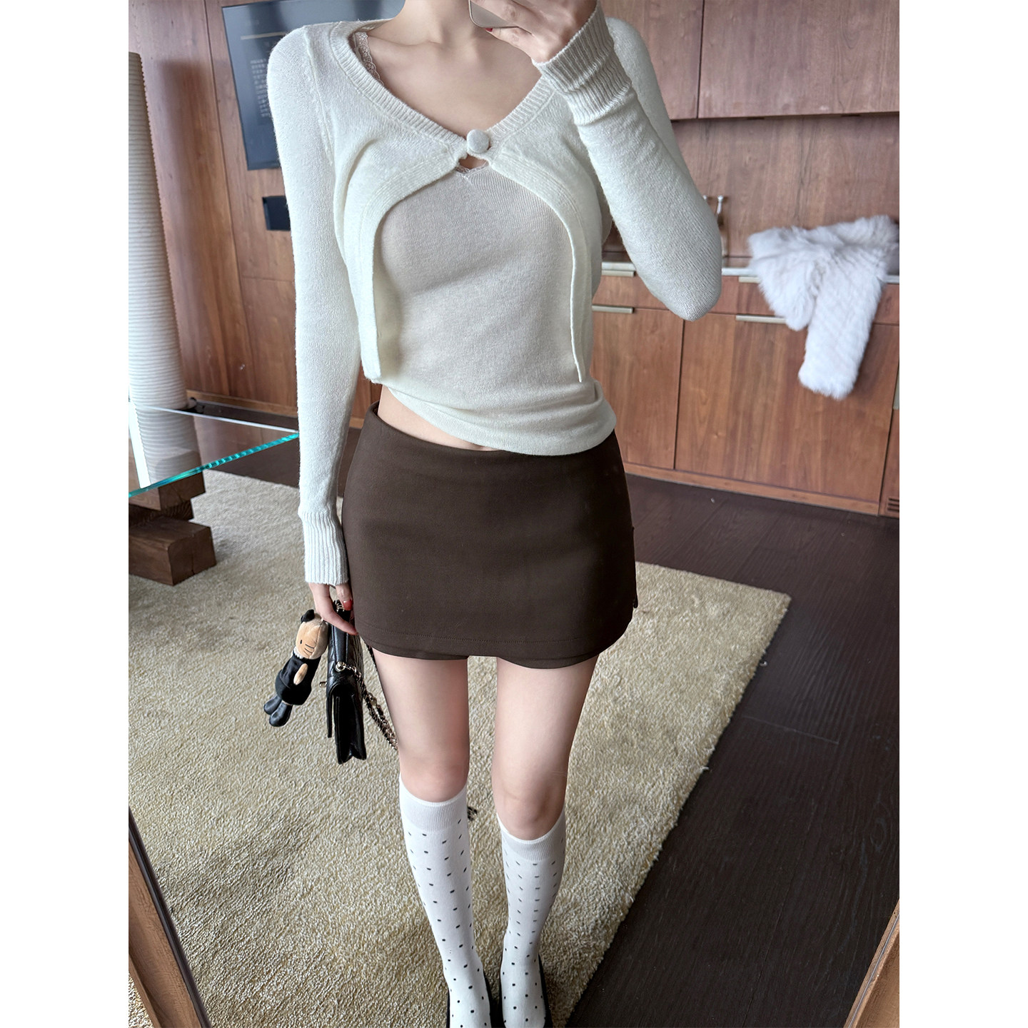 LaaReeToo A字短裙女秋冬设计感裤裙