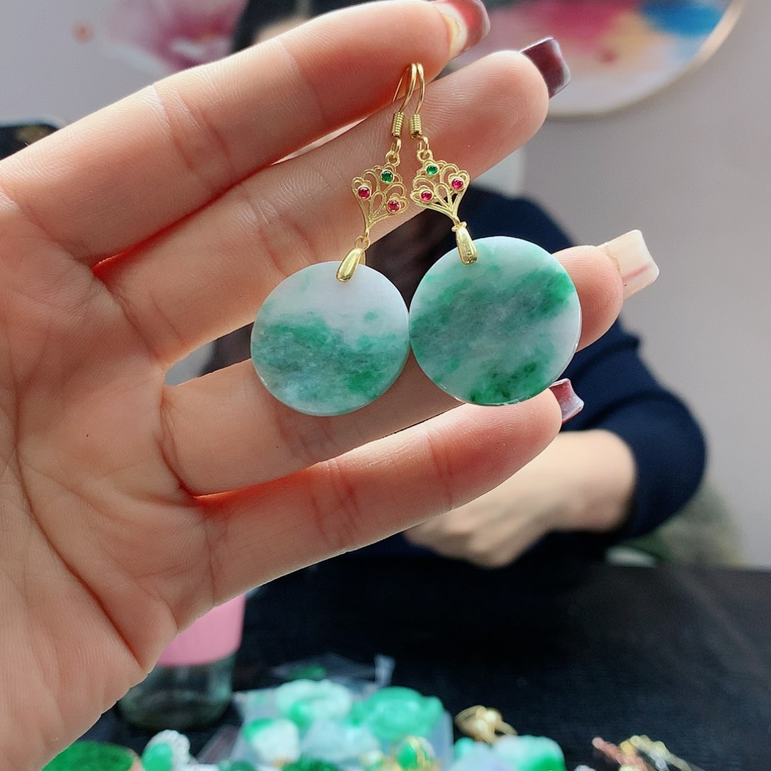 【闪购商品】翡翠耳饰未镶嵌，