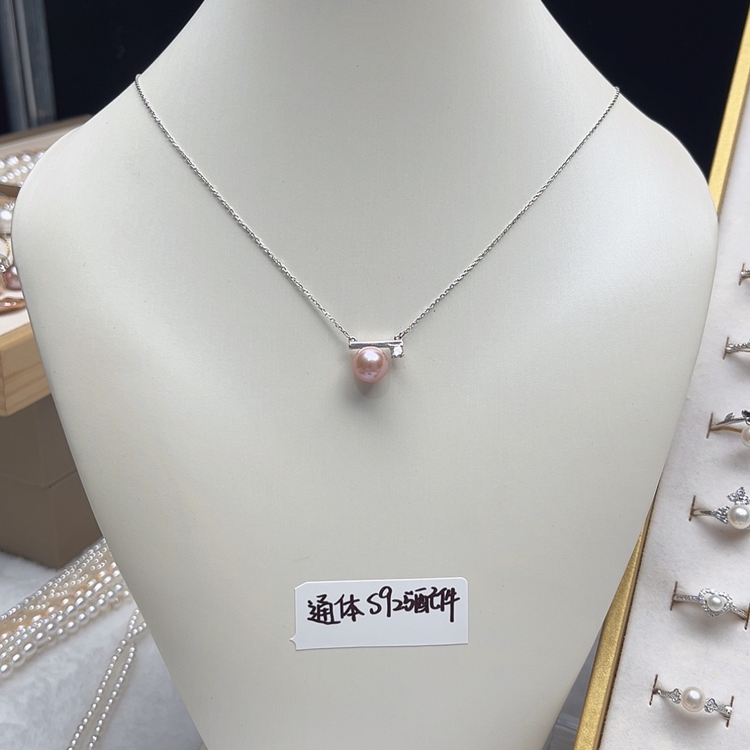 套链淡水珍珠银S925镶嵌