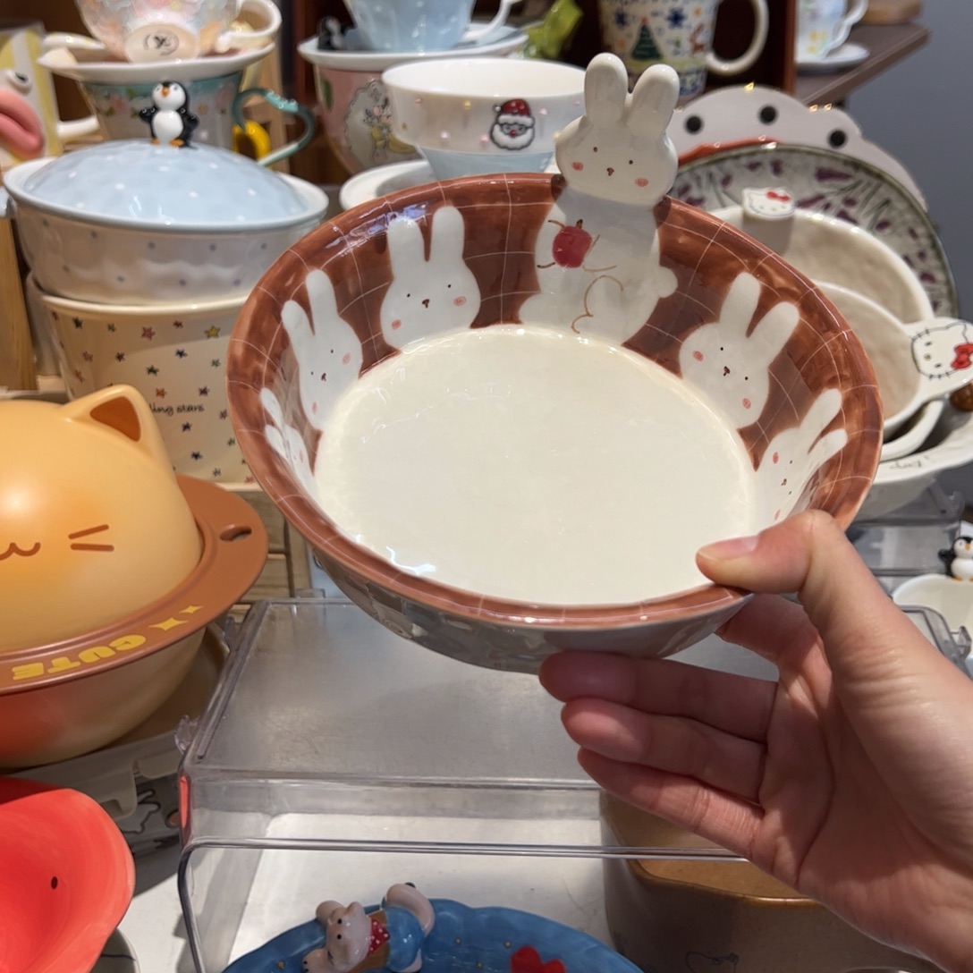 立体兔子碗        