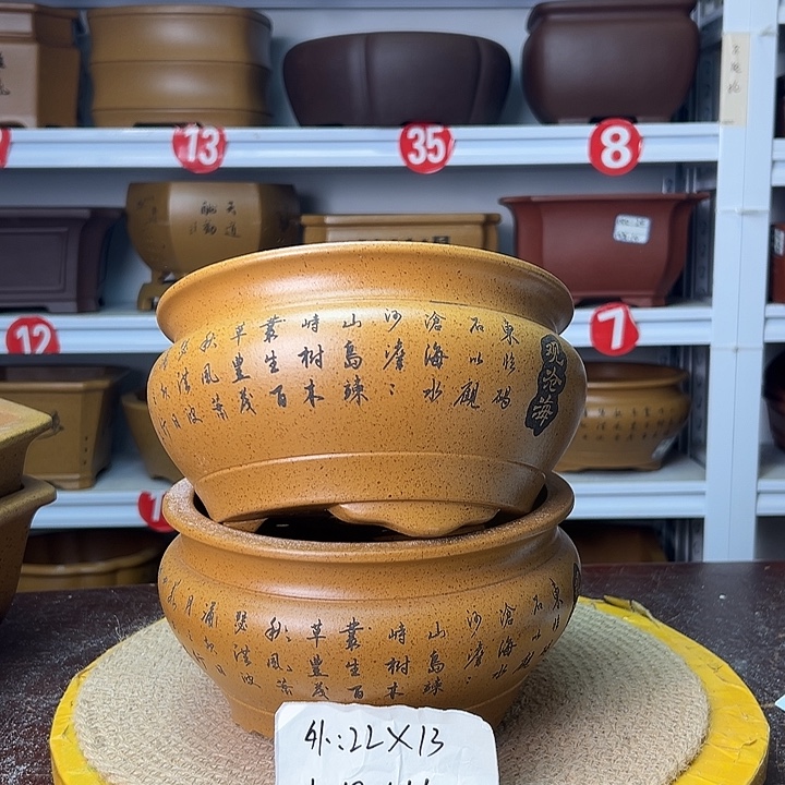 紫砂花盆你在一起