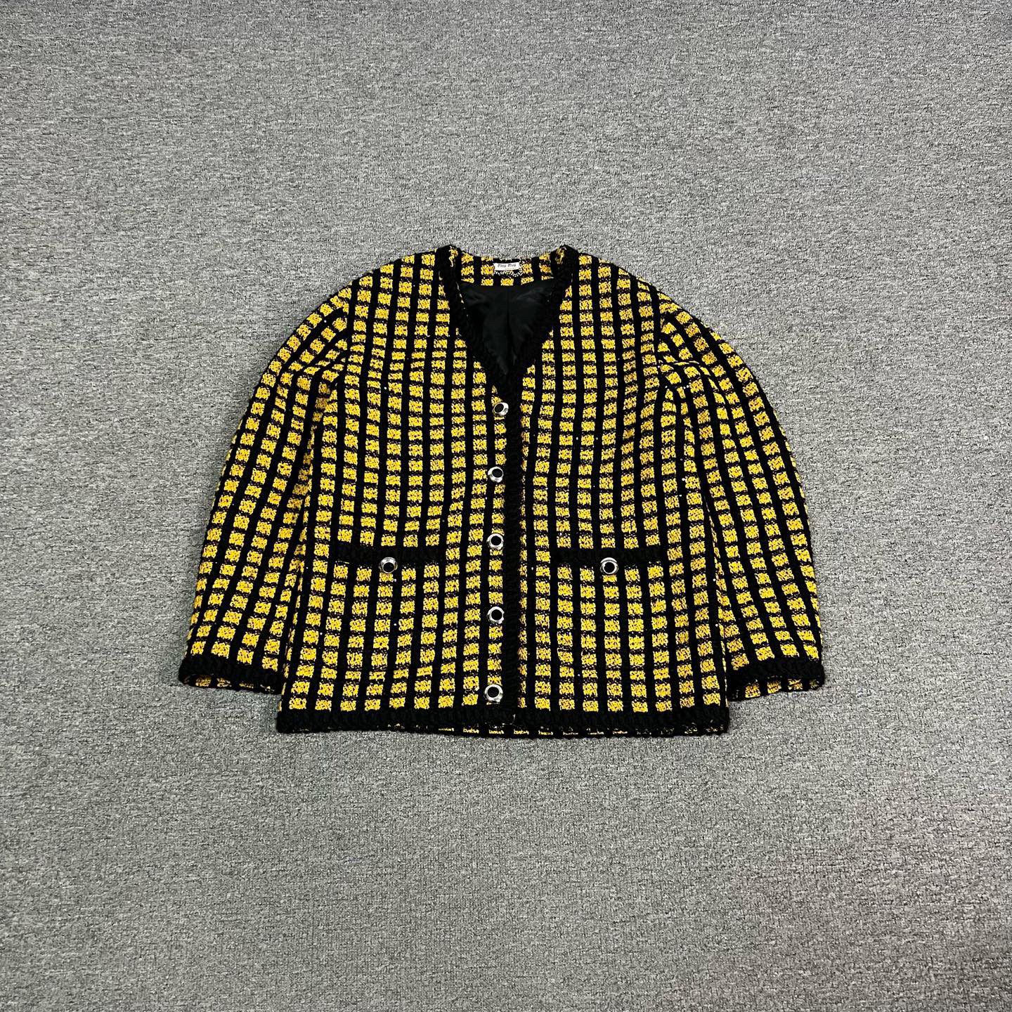 99新 MIU MIU/缪缪 miumiu 缪缪 格纹 小香风 开衫 99新 42码