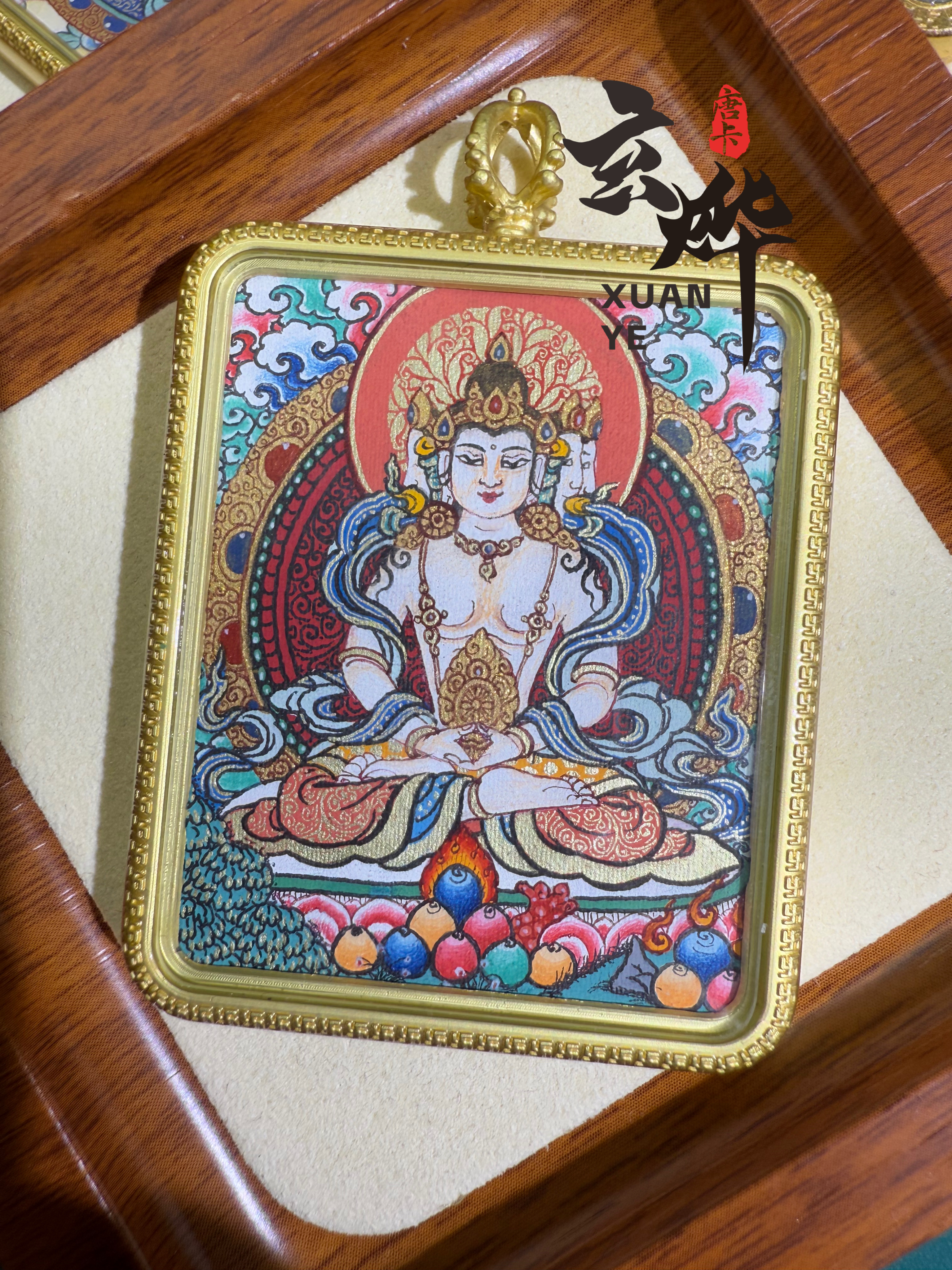 玄烨-【大日精品纯手绘4*5热贡精品唐卡】-才让老师作品