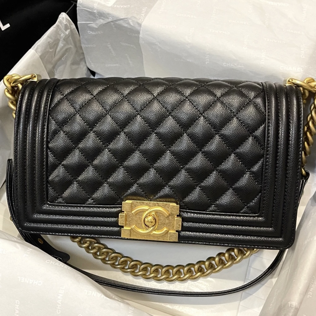 99新 Chanel/香奈儿 98新 奢总管/荔枝皮 中号leboy包/芯片