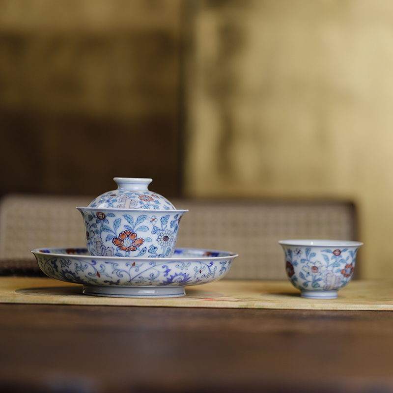 無名斗彩怪石花卉系列-主泡器 单杯 建水 高端茶器名窑口品牌陶瓷