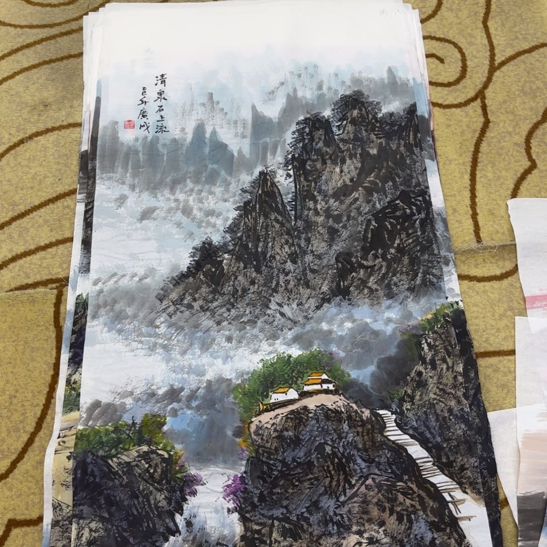 国画崔广成四尺童