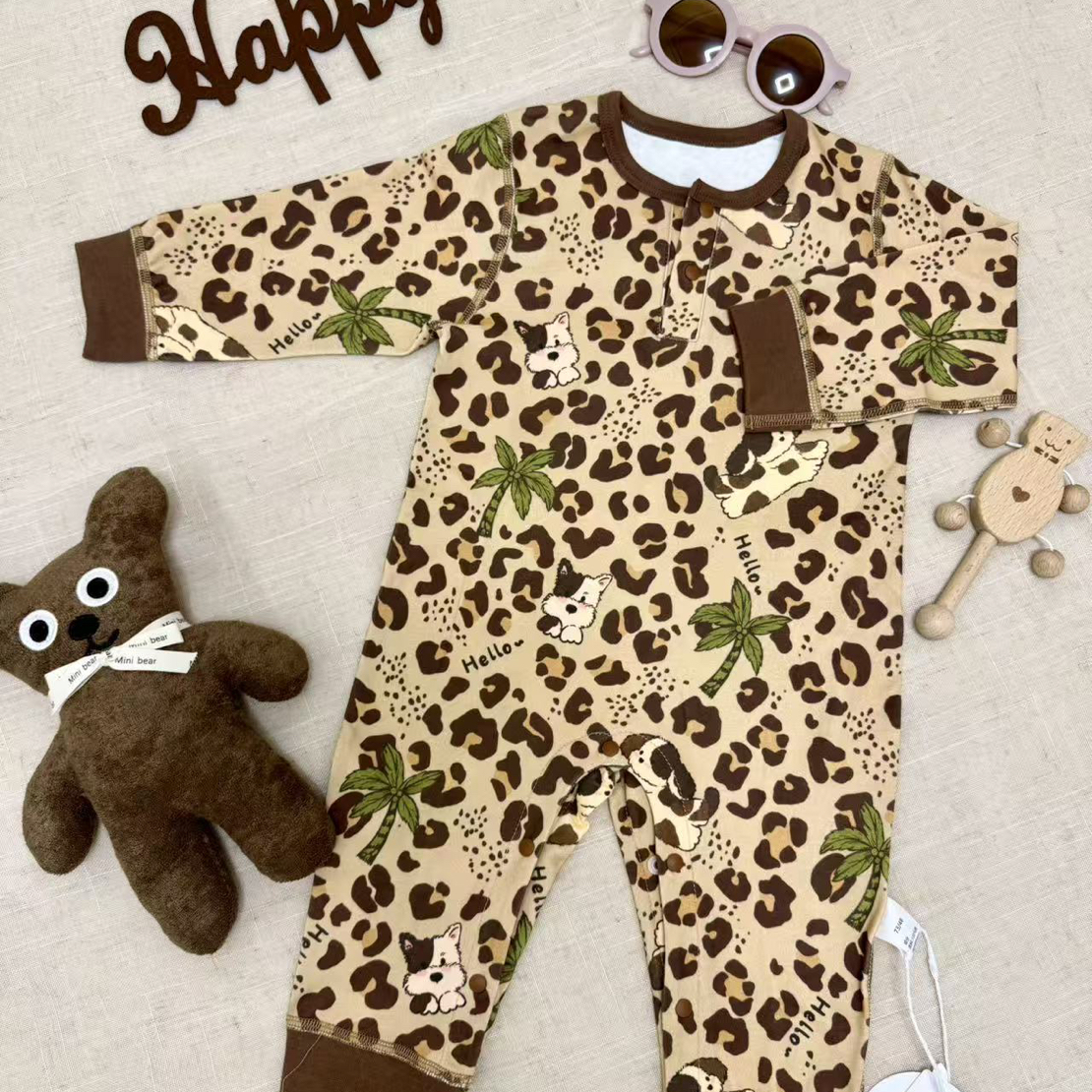 iubaby｜定制款宝宝百棉长爬无骨新生儿纯棉连体衣