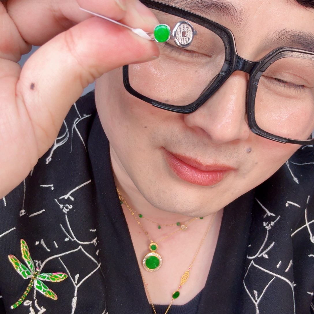 翡翠颈饰银S925镶嵌一个