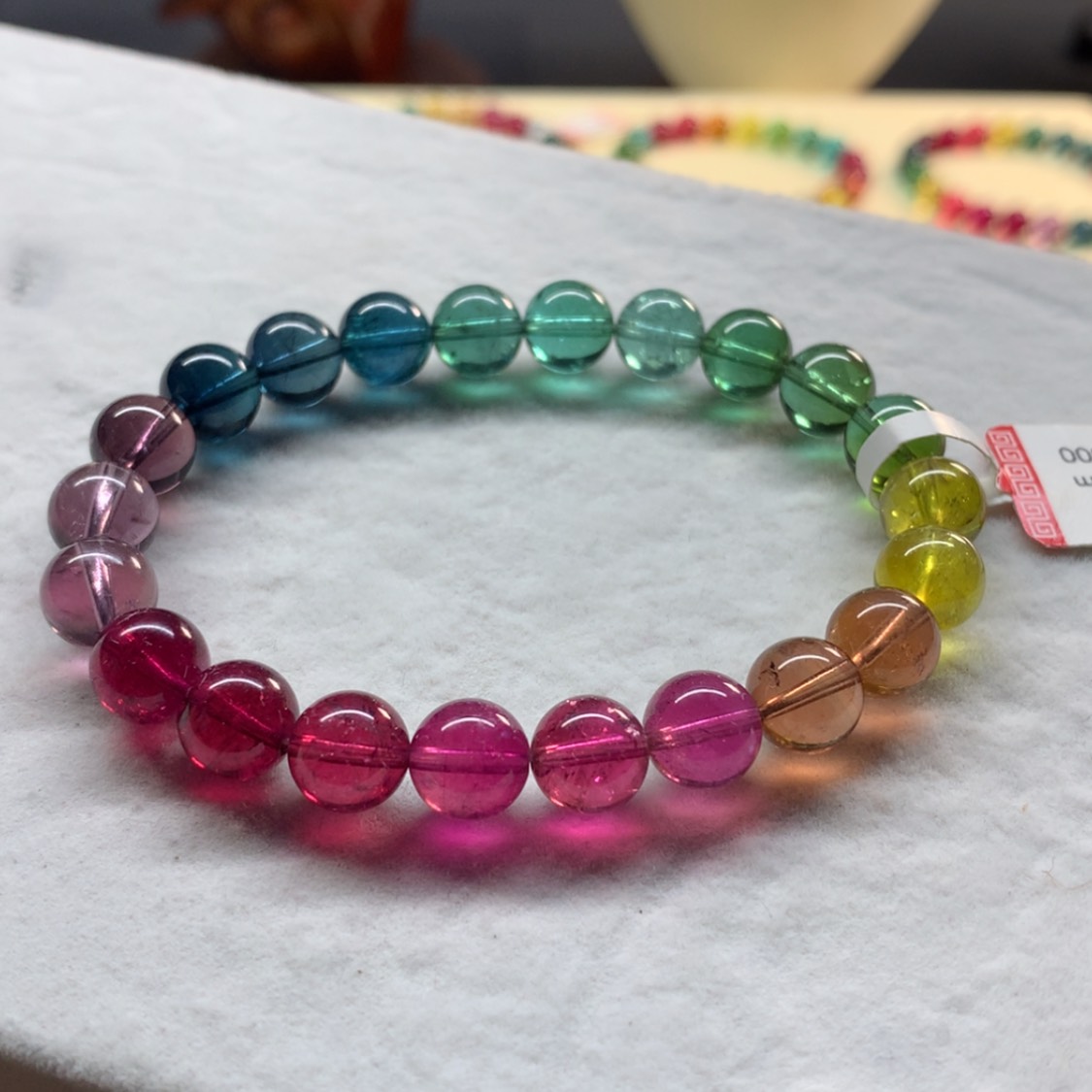 【闪购商品】未镶嵌手链碧玺艳丽渐变色单圈8.5