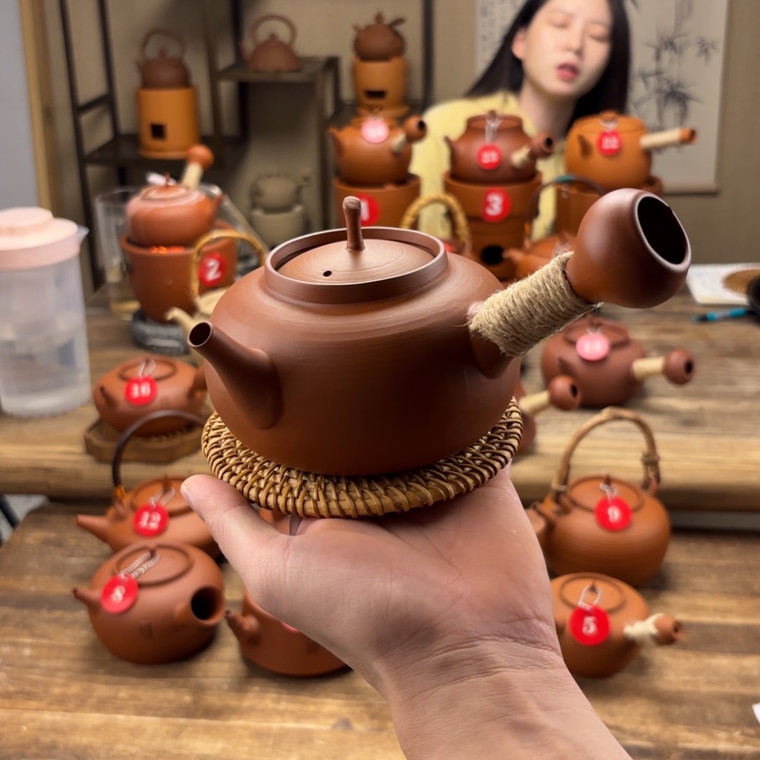 煮水煮茶甘甜 潮州砂铫壶 搭藤垫