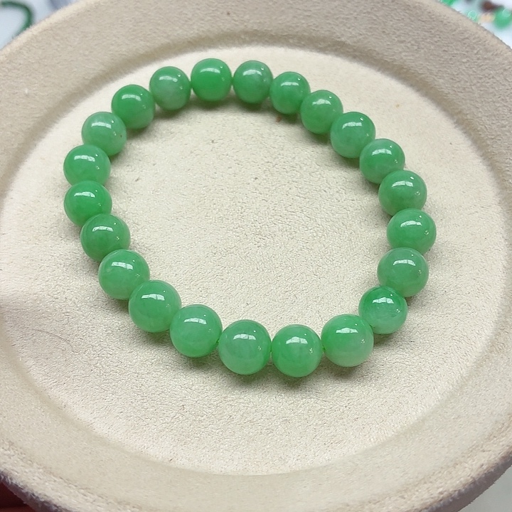 天***月翡翠未镶嵌手链天然缅甸翡翠A货卡8.8