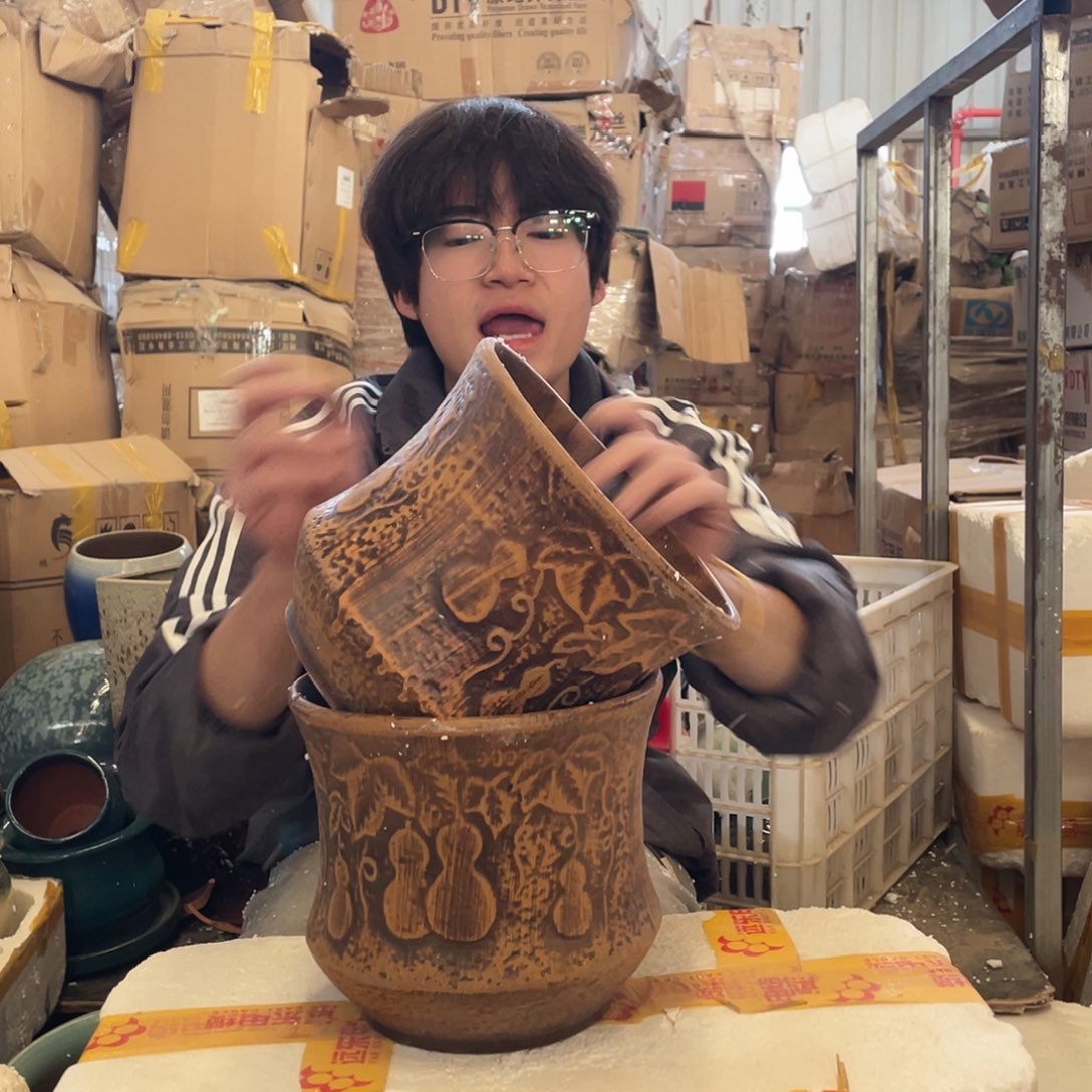 红陶宜兴紫砂花盆