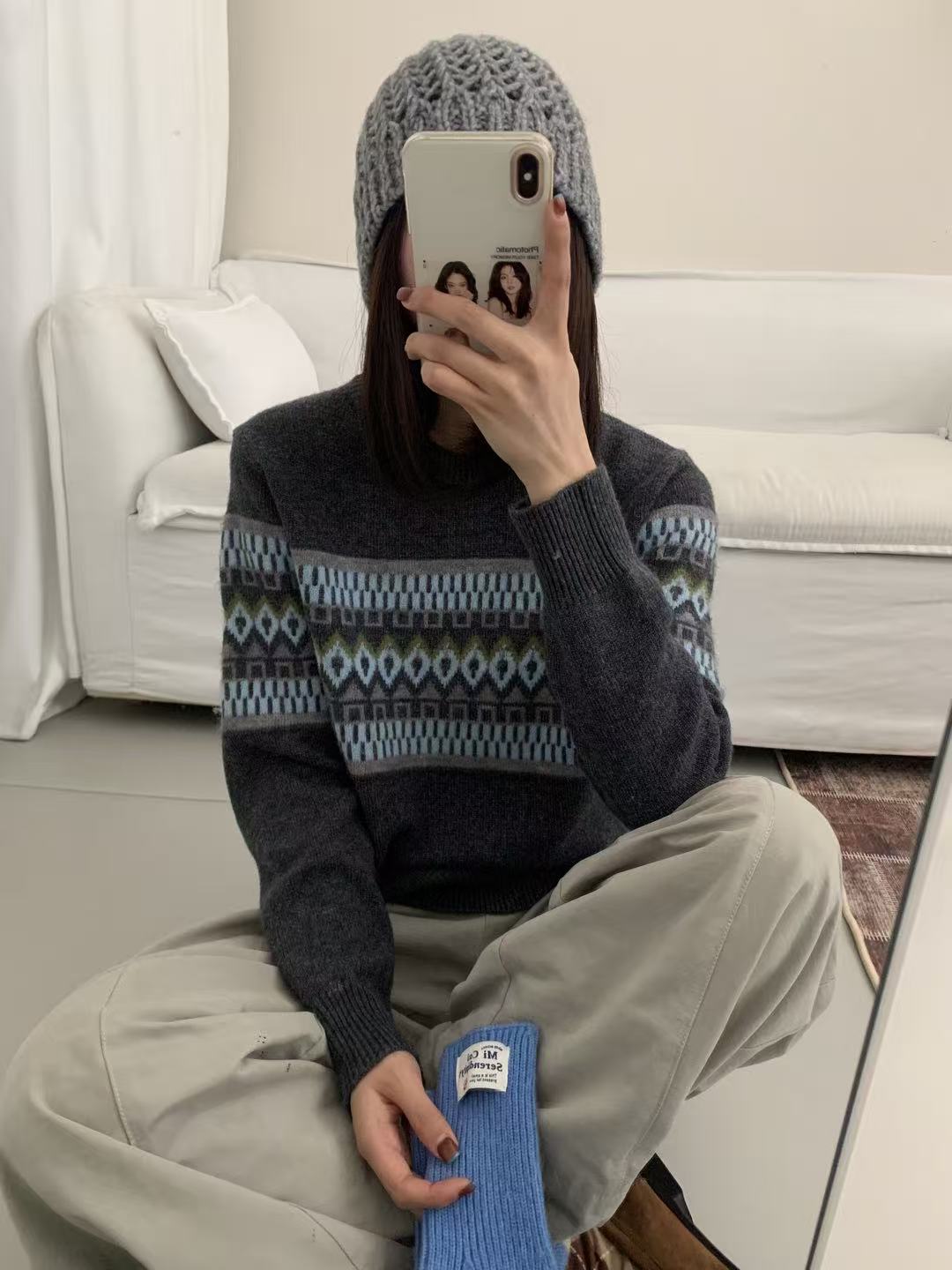 9466-3392 提花秋冬韩版毛衣服针织衫套头衫