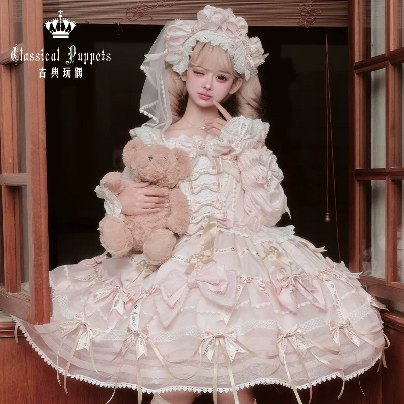 【实体店现货】梦中的蝴蝶结JSK古典玩偶Lolita优雅甜美洋气衣服女