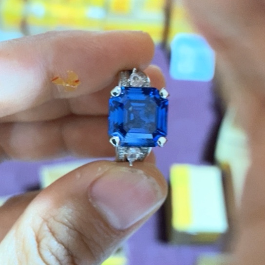 戒指银S925镶嵌红宝石