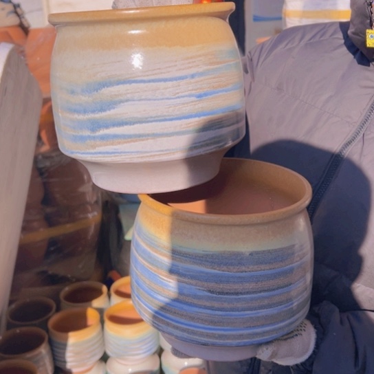 紫砂花盆高18口18—————