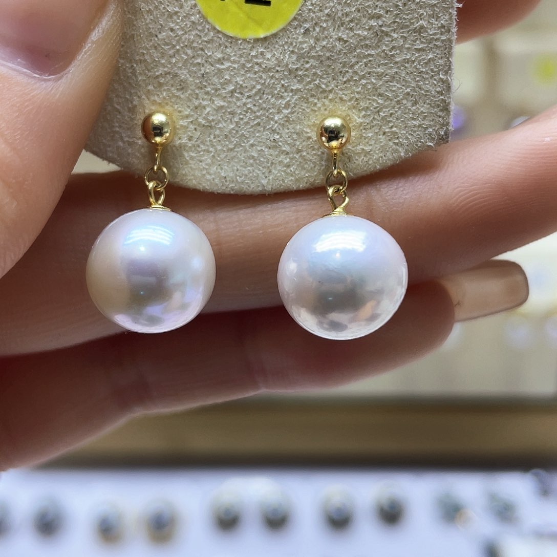 淡水珍珠耳饰银S925镶嵌