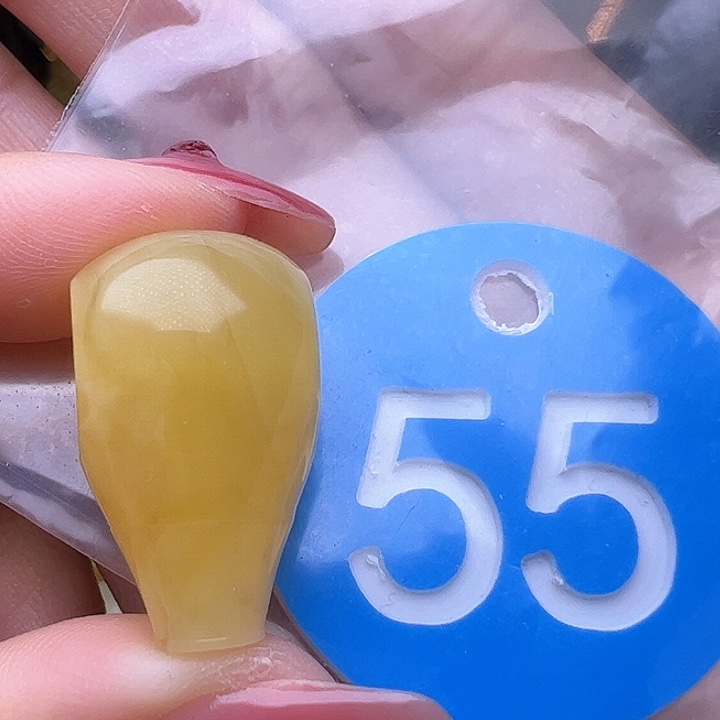 蜜蜡裸石未镶嵌微冰片 14.3mm 三通