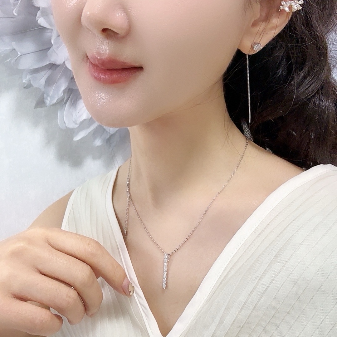 非金属仿水晶项链 【澜墨儿】一见倾心项链时尚气质百搭简约