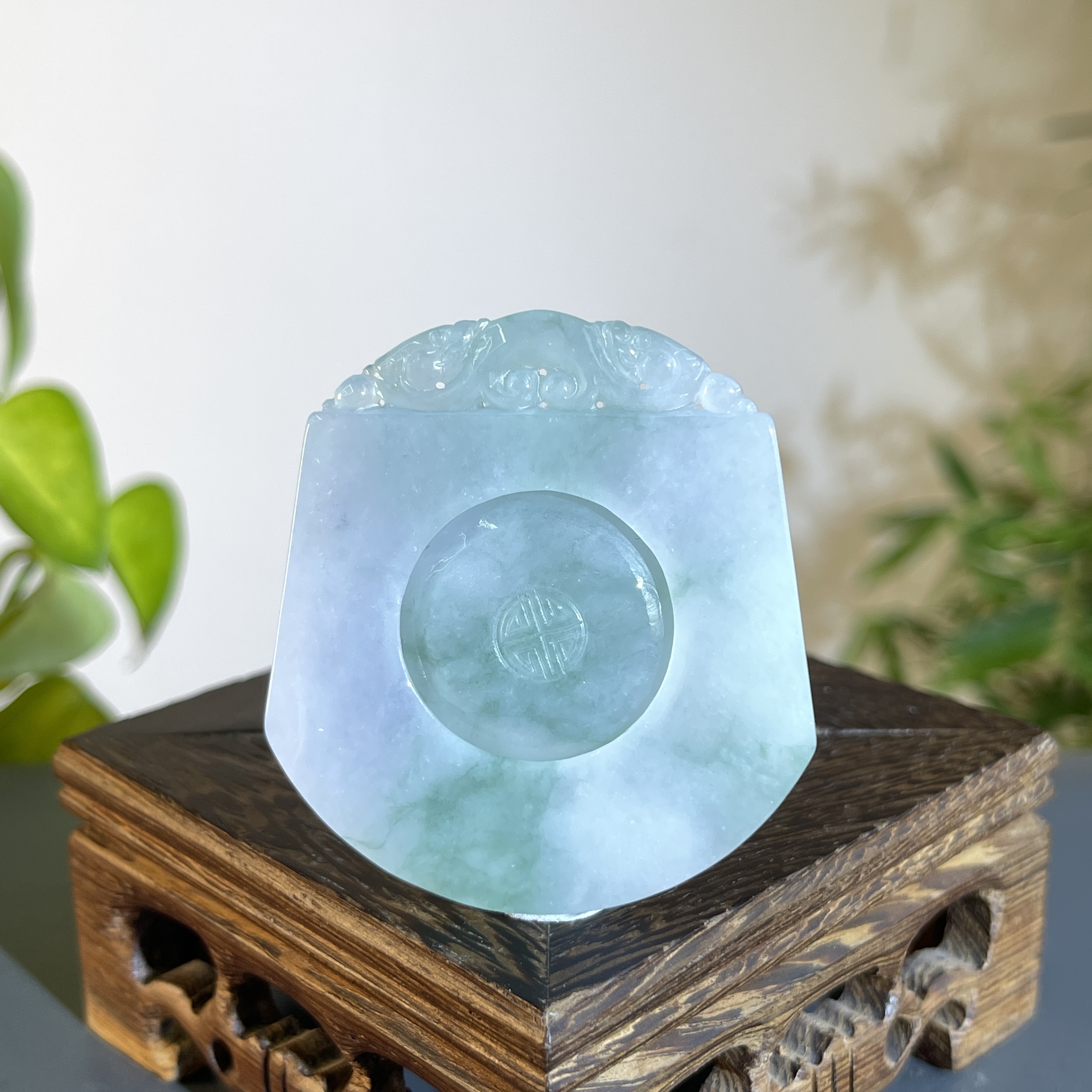 JTW05-114 天然缅甸A货翡翠  仿古牌