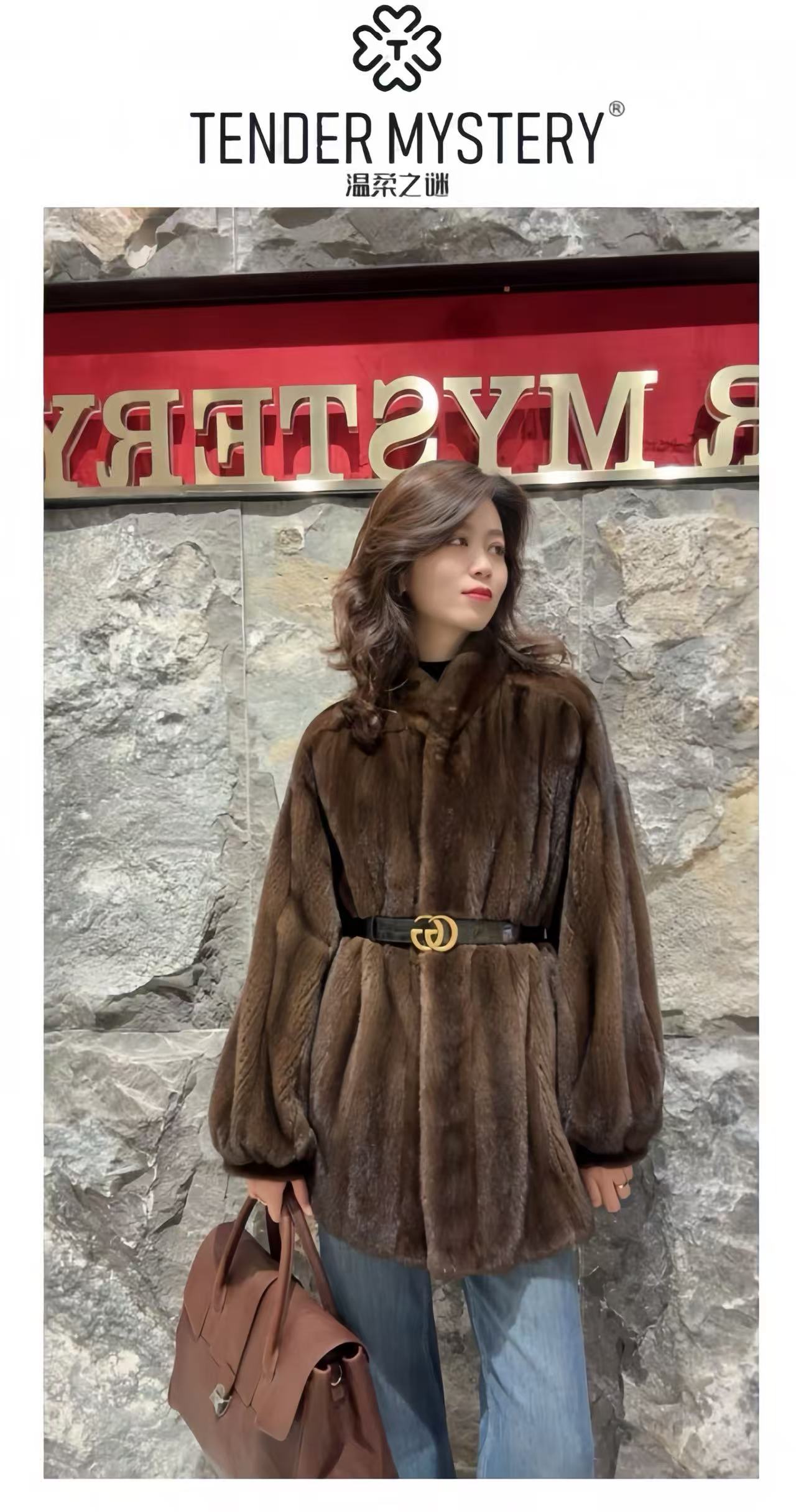TM·温柔之谜❉【星巴克】中长款进口水貂外套貂皮大衣水貂皮草女新款