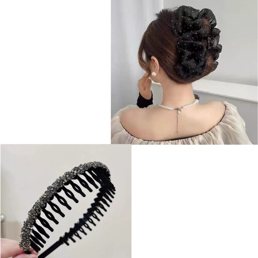 新款头箍女款高级感压碎发发捆头饰高颅顶发1221+1171