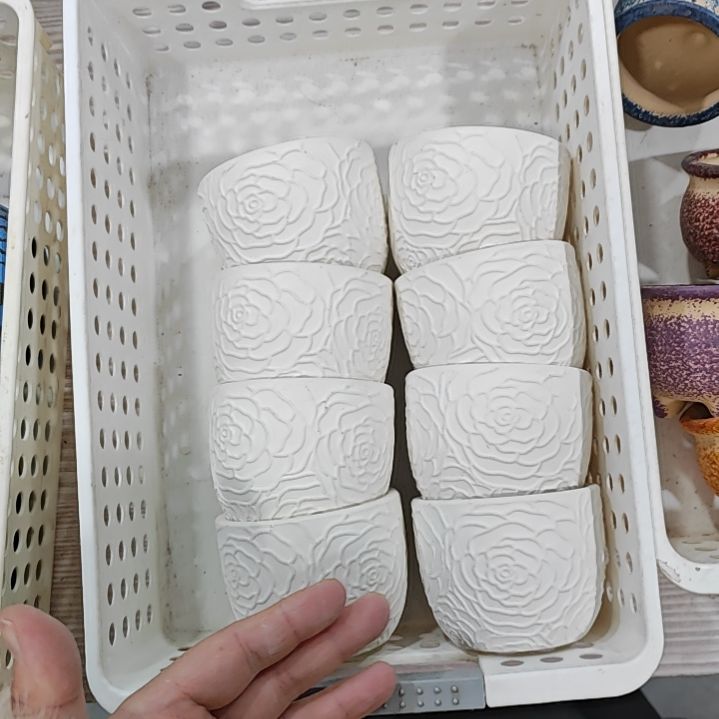 红陶吸水透气的白陶花盆凑满12发货