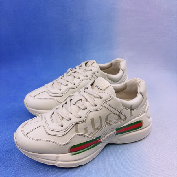 95新 GUCCI/古驰 36码/大Logo 经典款腰带印花 厚底 休闲老爹鞋