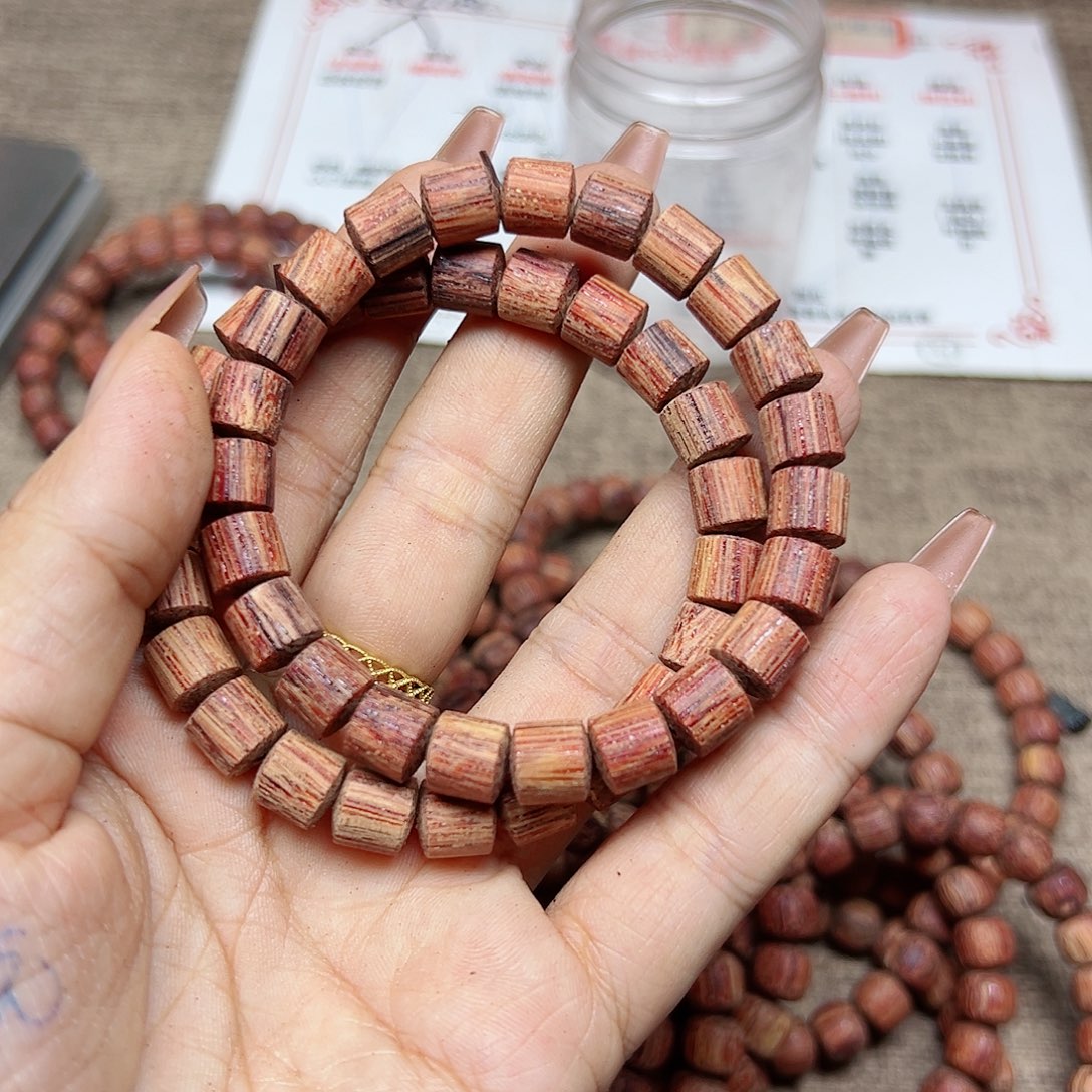 藤类?**?降真香缅甸东枝料血油齐超一档0.8桶珠39.9