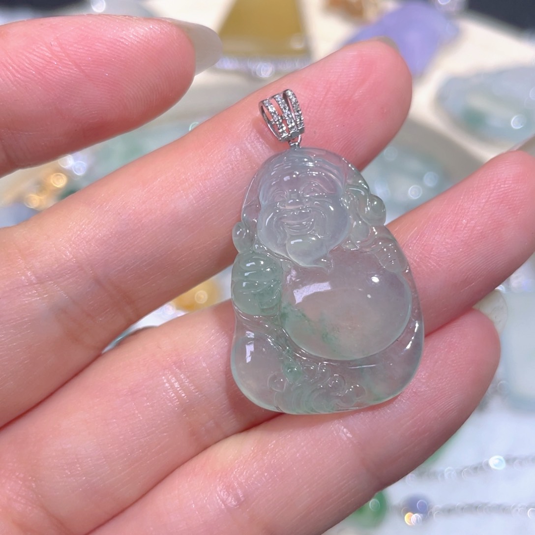 颈饰18K金镶嵌翡翠翡翠