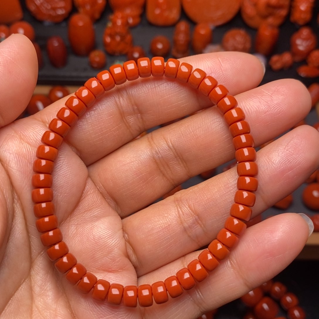 南红玛瑙配饰未镶嵌手串卡57mm