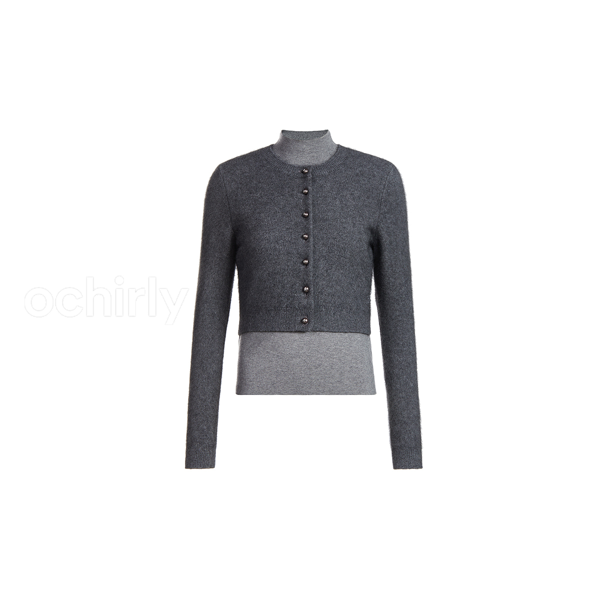 浣熊绒混纺 欧时力 毛织两件套装女新款设计感上衣修身