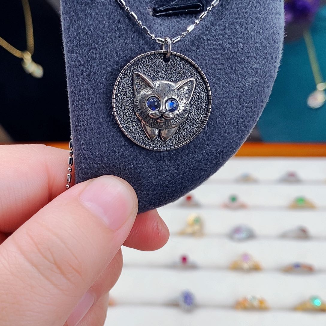 月光石颈饰银S925镶嵌