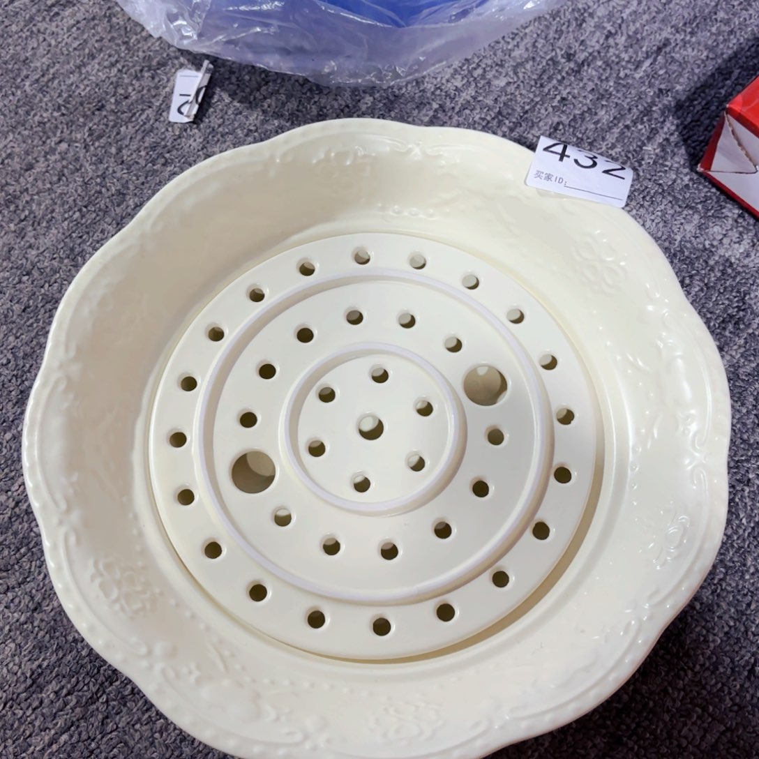 陶瓷马卡龙奶油色饺子盘十寸