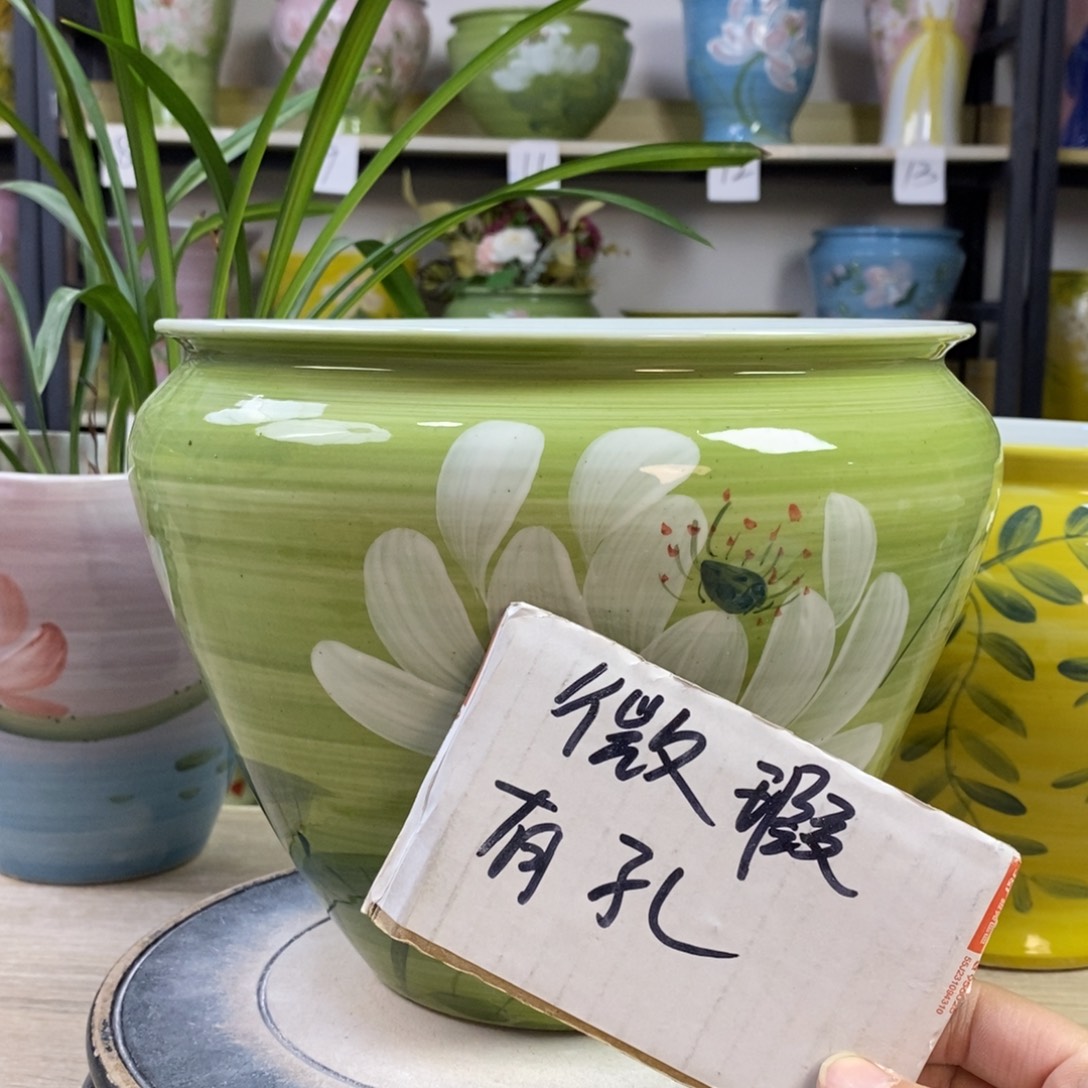 景德镇手工手绘陶瓷花盆