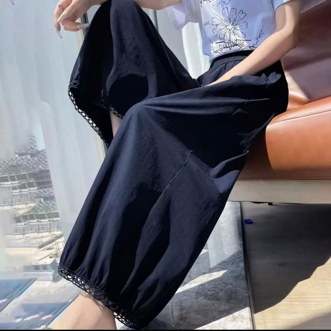 2025夏季新品时尚百搭潮流纯色休闲洋气显瘦女士裙裤