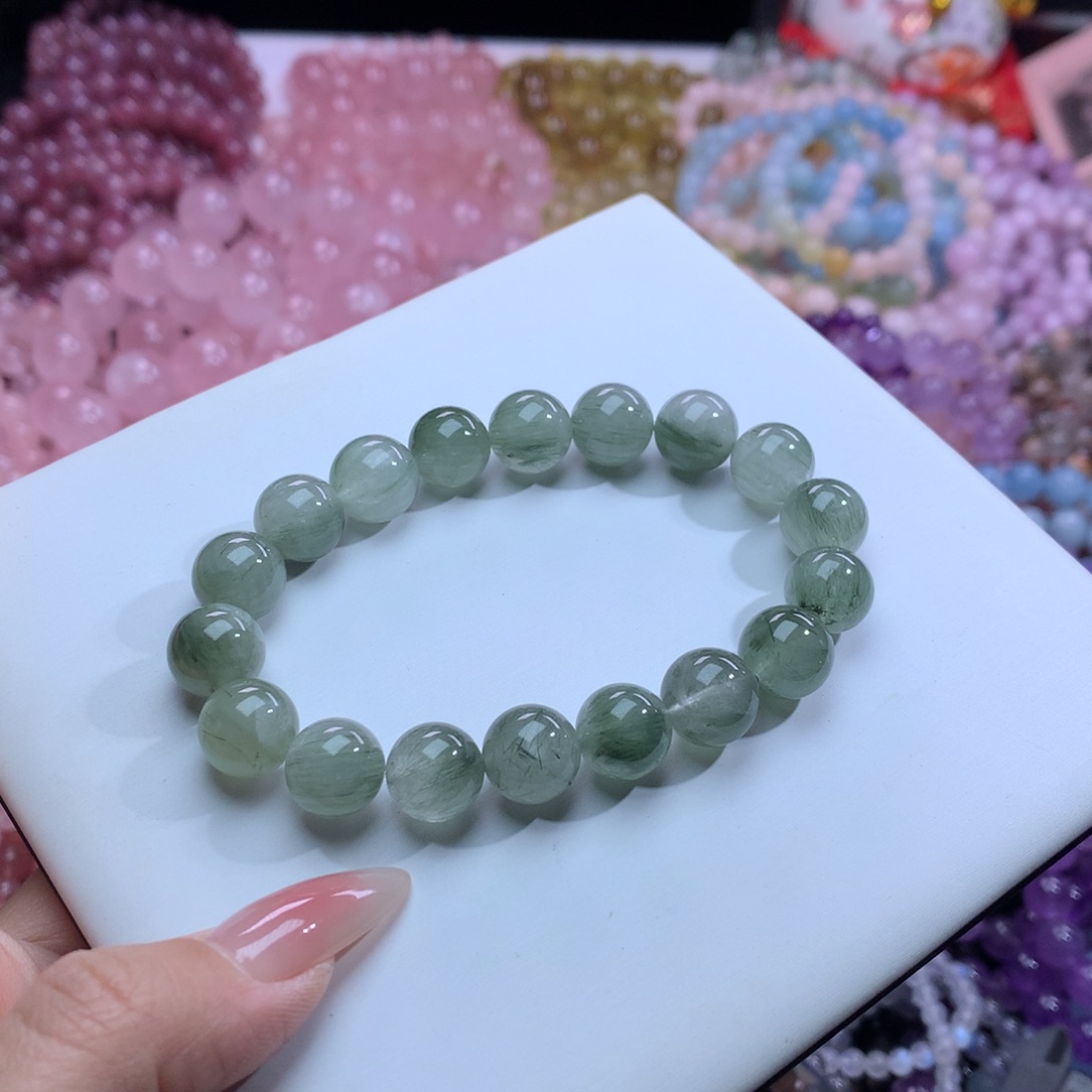 水晶手链未镶嵌绿兔毛卡11