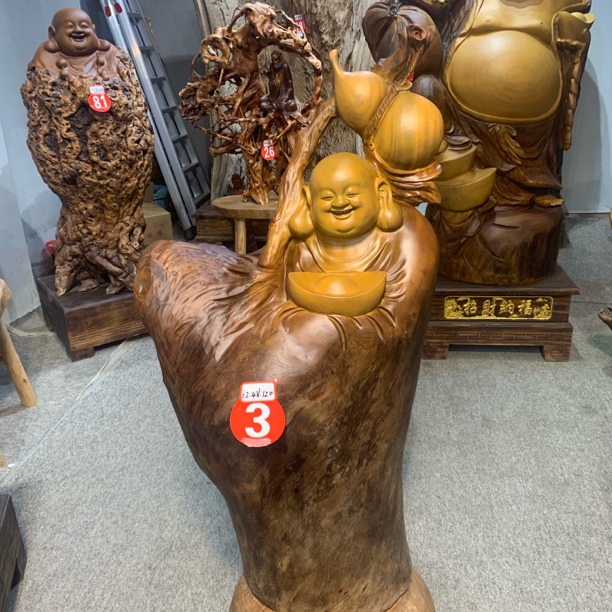 香樟木落地摆件弥勒佛