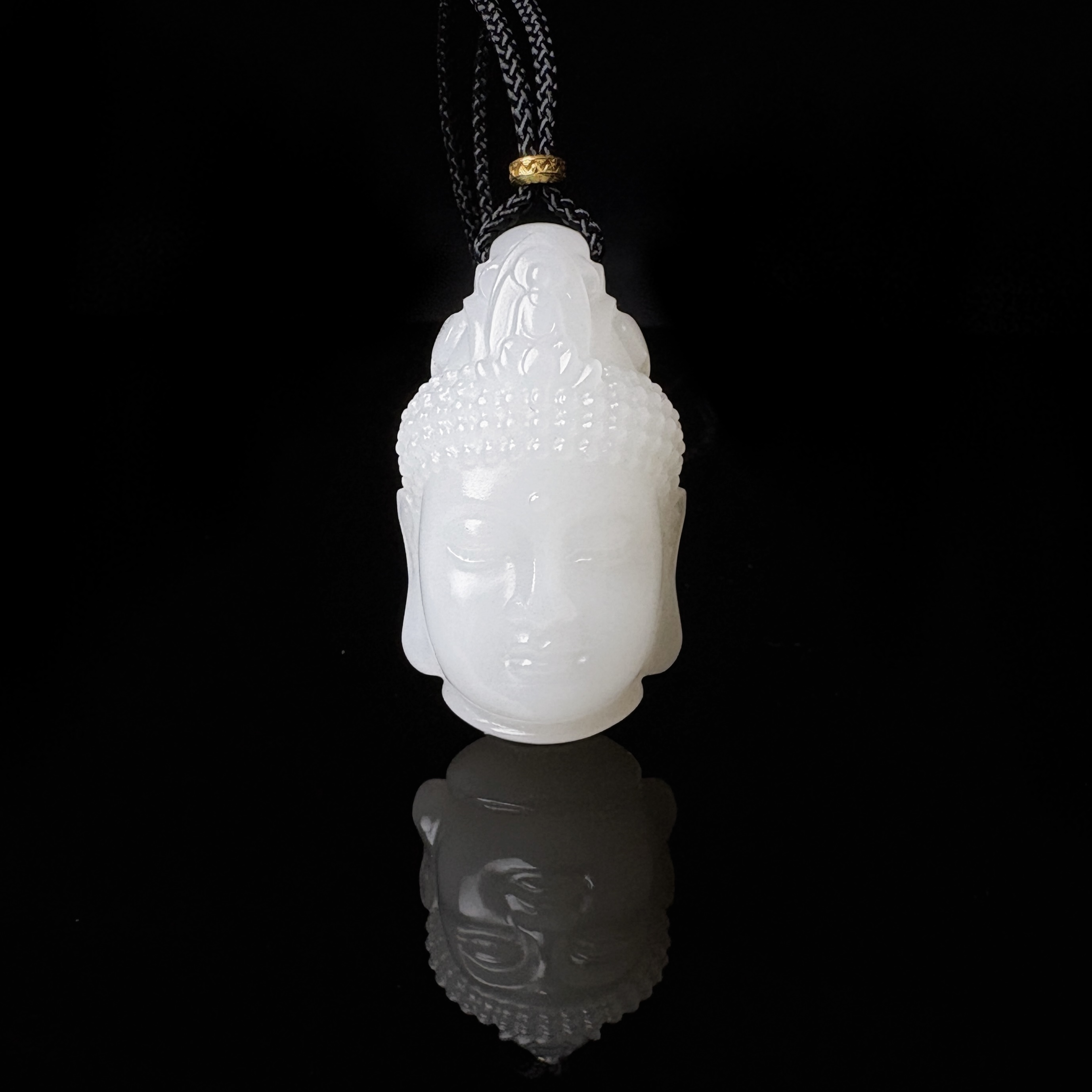 【观心】珍藏级精品 和田玉顶俄羊脂白玉佛首吊坠