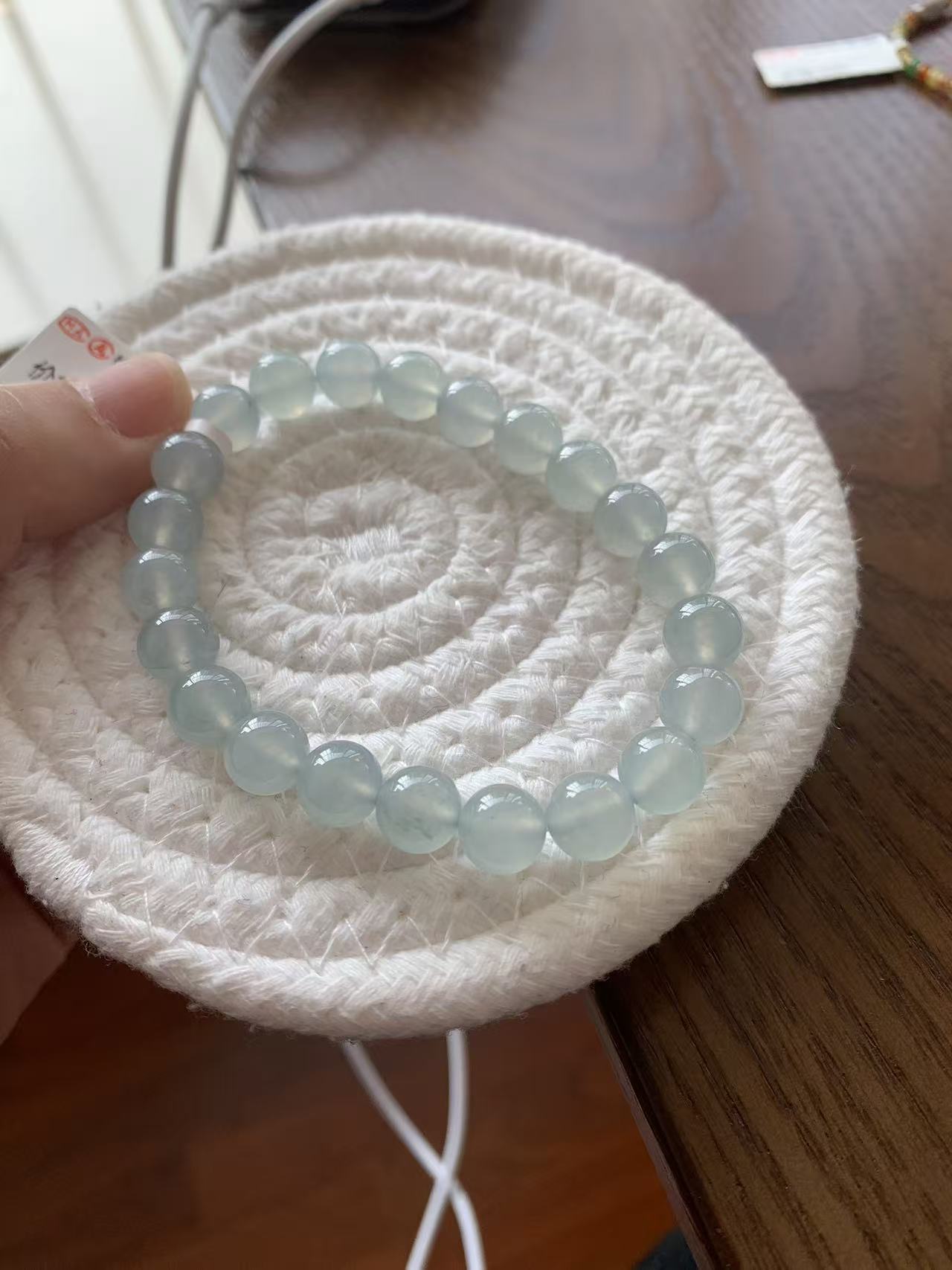 天然翡翠A货 冰蓝百搭手串