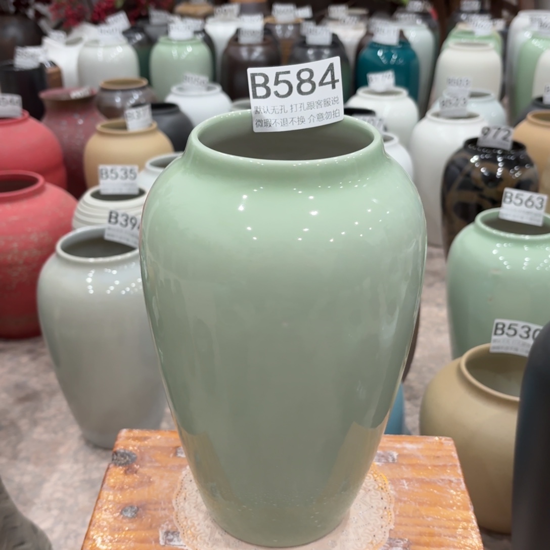 陶摆件瑕疵584 景德镇陶瓷花瓶高27口9.5