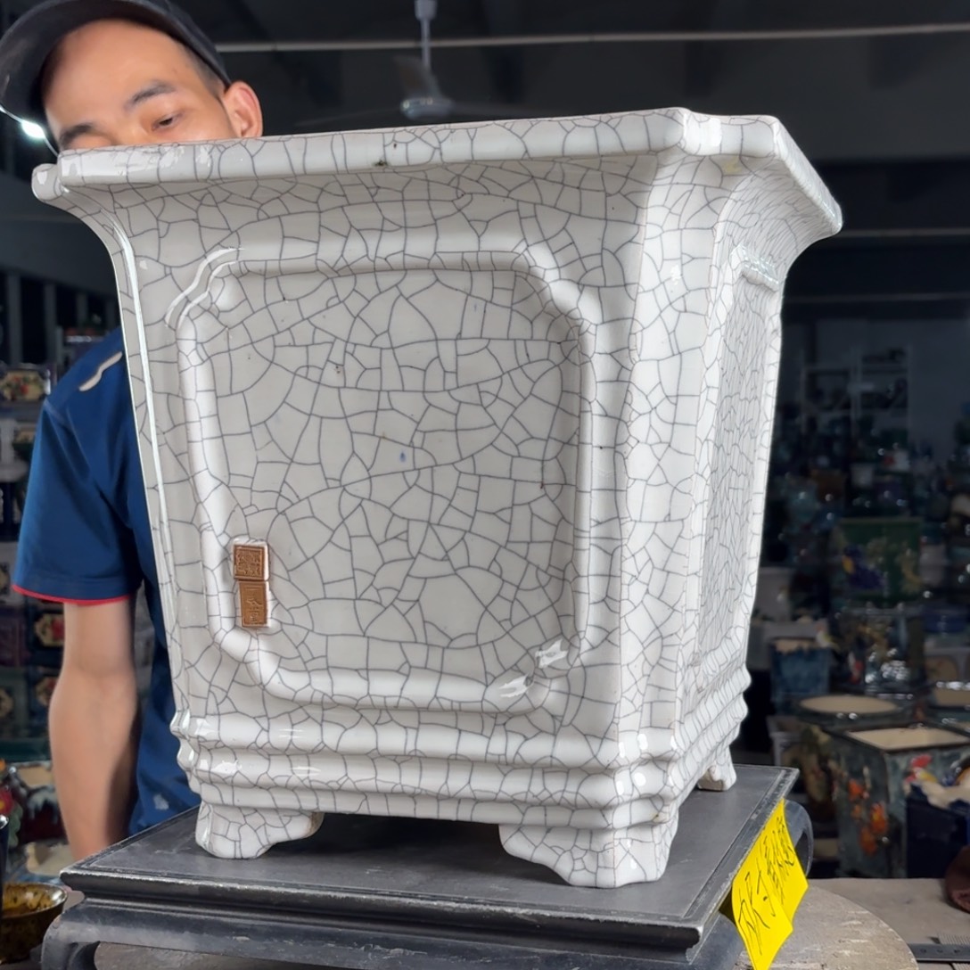 一风堂石湾花盆 内28*29蓝点